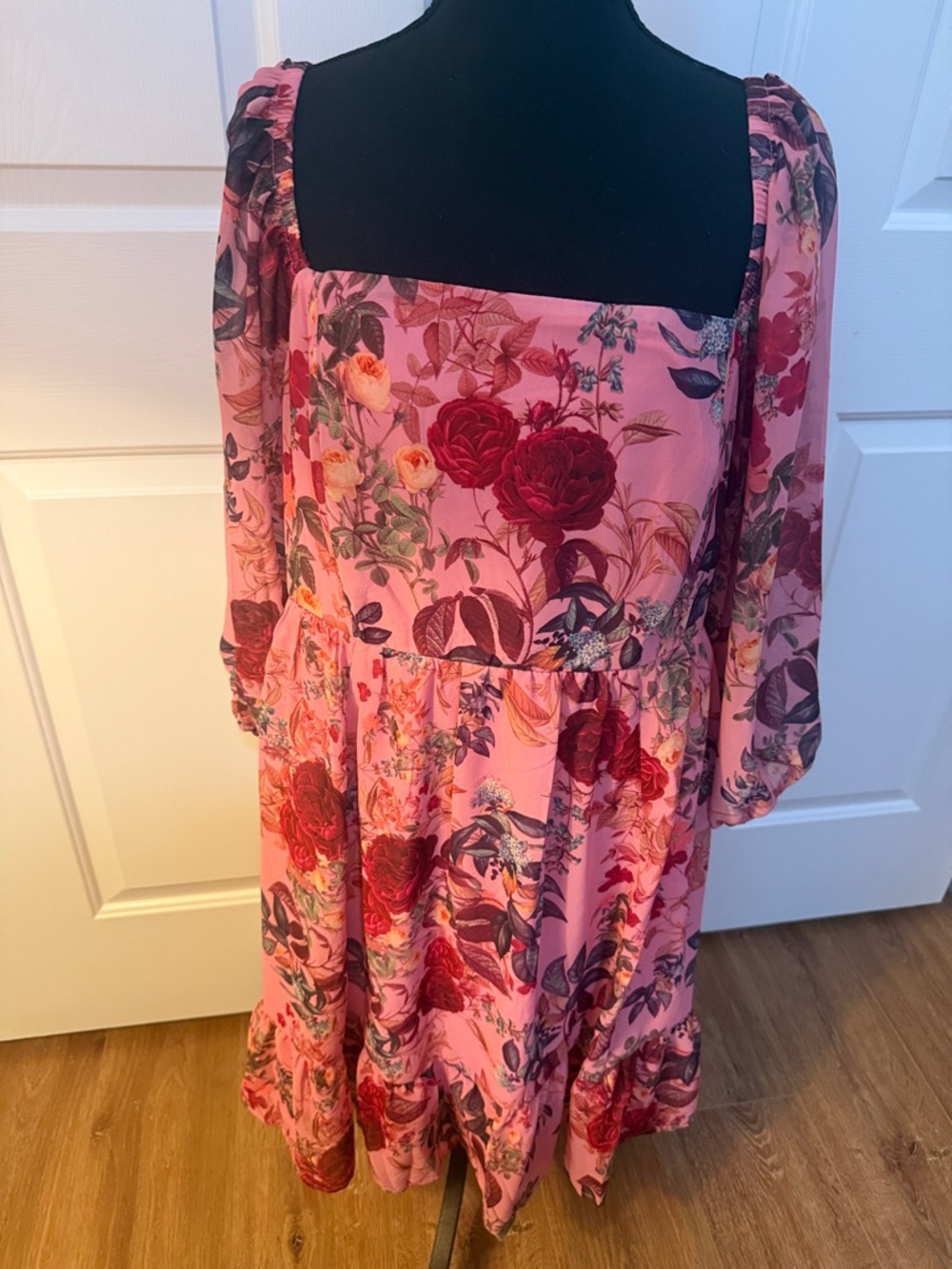 torrid Pink Floral Square-Neck Dress Feminine Spring Summer Coquette Boho Womens